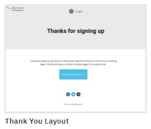 ActiveCampaign thank you layout